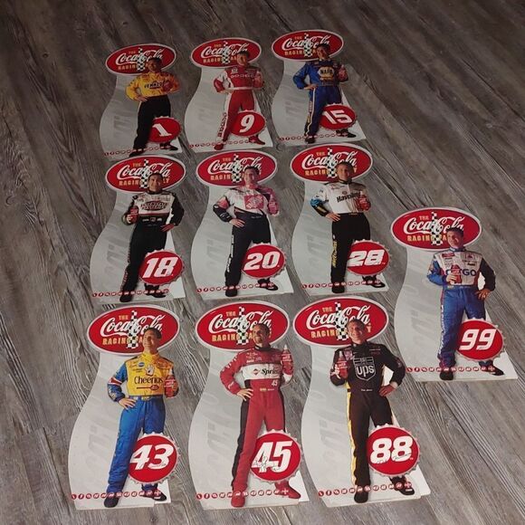 Coca Cola Racing Family mini standups Set of 10   New never displayed - Picture 1 of 12